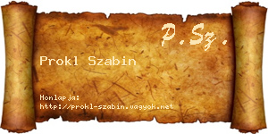 Prokl Szabin névjegykártya